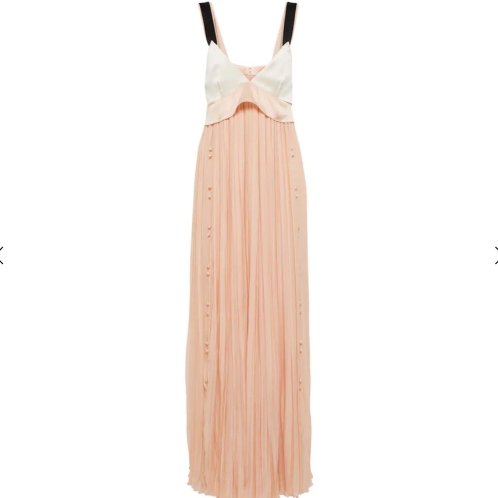 NWOT Chloe Empire-Waist Silk Satin and Gauze Maxi/Formal Dress